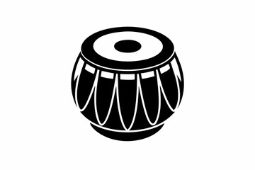 pakhawaj drum silhouette vector illustration