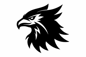 griffin head silhouette vector line art illustration