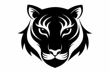 tiger eye silhouette vector line art illustration