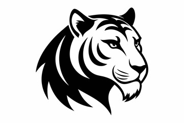 tiger eye silhouette vector line art illustration