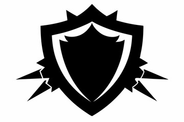 Obraz premium battle shield silhouette vector illustration
