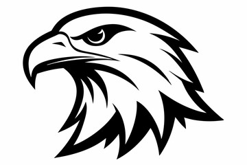 eagle head silhouette vector line art illustration