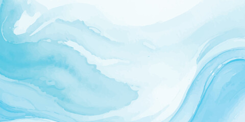 Obraz premium Artistic Blue and White Watercolor Sea Wave Pattern – An Abstract, Minimalist Background Texture with Gentle Motion and Flow, Designed for Nautical-Themed Printables, Web Graphics, and More