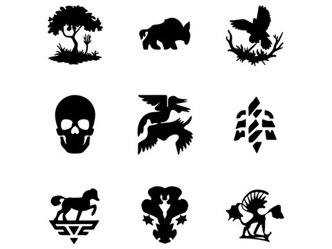 black silhouettes of animals