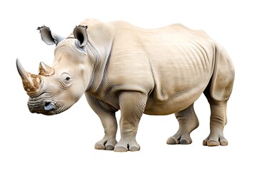 Obraz premium Realistic Illustration of a Rhinoceros on a White Background