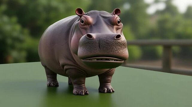 A 3D Render of a Hippopotamus