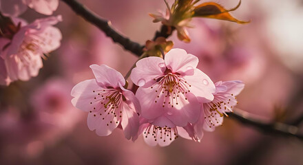 Naklejka premium Beautiful of Sakura Flower, Sakura Traditional Tree From Japan 