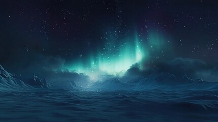 Fototapeta premium Ethereal Aurora Borealis painting a mystical Arctic night sky canvas