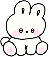 귀여운 토끼 일러스트 스티커 © titi.drawing