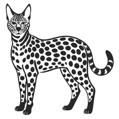 Serval Cat silhouette vector illustration