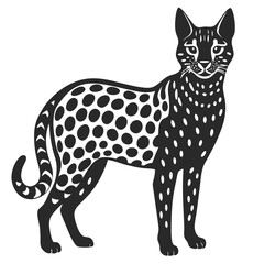 Serval Cat silhouette vector illustration