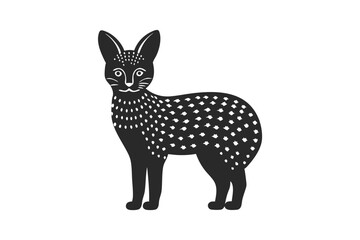 Serval Cat silhouette vector illustration