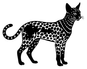 Serval Cat silhouette vector illustration