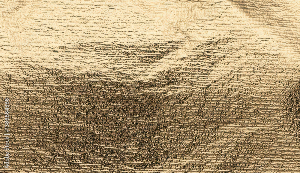 Poster dark brass and gold foil texture with a shiny, polished finish. crumpled and wrinkled design creatin