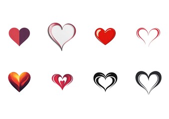 set of red heart