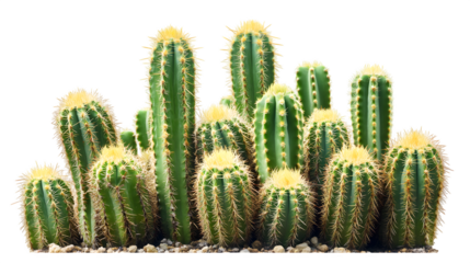 San Pedro Cactus Garden: Multiple Green Columnar Cacti Growing Together.