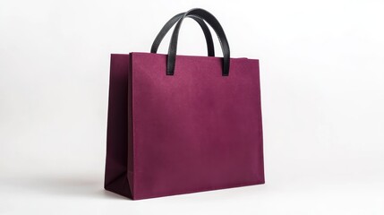 Burgundy Shopping Bag with Black Handles