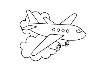 Air transport coloring page Bundle 