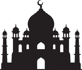 Taj Mahal Silhouette Vector – Iconic Indian Landmark Clipart
Black Taj Mahal Outline – Historic Monument Vector Graphic
Taj Mahal Silhouette Art – Mughal Architecture Vector Design
