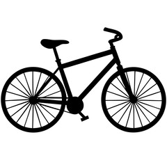 Vintage bicycle silhouette vector illustration isolated on white background