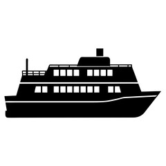 Obraz premium Ferry silhouette vector isolated on white background
