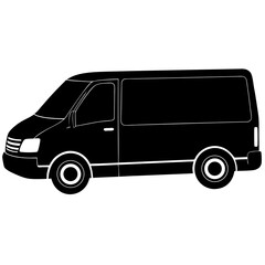Delivery Van silhouette vector isolated on white background