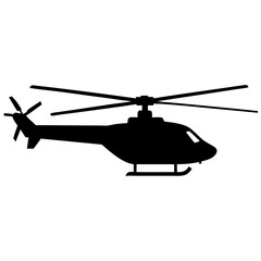 Helicopter silhouette isolated on white background