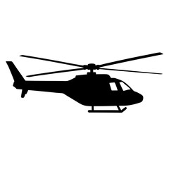 Helicopter silhouette isolated on white background