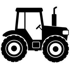 Tractor silhouette vector isolated on white background