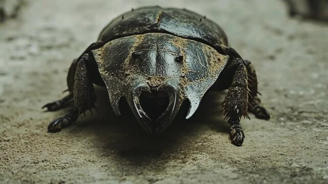 Unique freshwater turtle with a distinct shell observed in a natural habitat during daylight hours