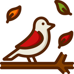 Bird Filled Line Icon