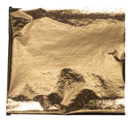 Golden and bronze foil frame with ragged, uneven edges. Metallic texture with sparkle, glitter, and light effect creates a rich, vintage feel for an empty, modern card design. Isolated on white.