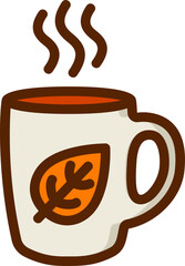Mug Autumn Filled Line Icon