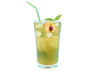 Fototapeta premium Peach Iced Green Tea A lightly sweetened iced green tea with the added flavor of ripe peaches. The green tea