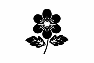 Japanese anemone flower icon silhouette vector illustration
