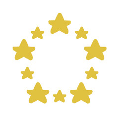 Golden stars shape circle