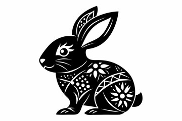 easter bunny laser cut silhouette vector
