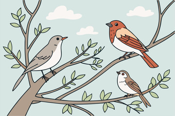 Birds and twigs
