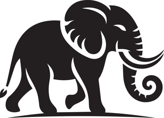 Elephants Vector in Black & White
