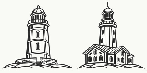 Vector Lighthouse Designs for Nautical Themes and Coastal Decor Inspiration