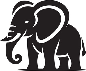 Elephants Vector in Black & White