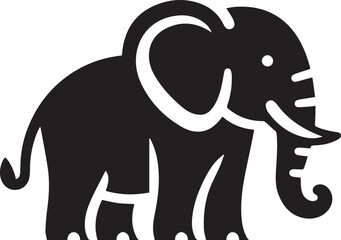 Elephants Vector in Black & White