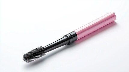 Realistic mascara brush isolated on white background. Plastic wand for makeup application. Beauty tools isolated on white. Photo realistic photo.