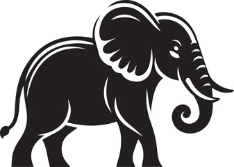 Elephants Vector in Black & White