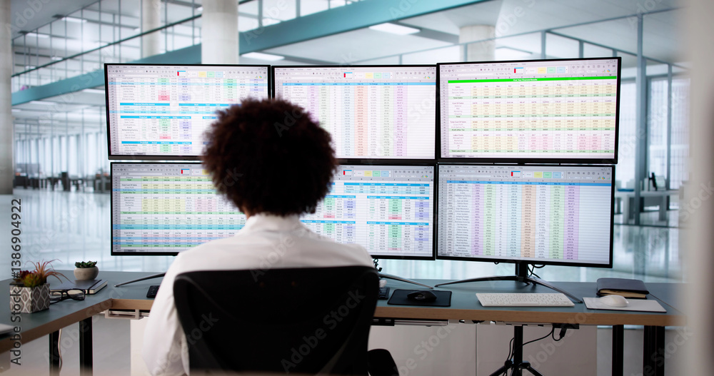 Poster Medical coder manages billing codes on spreadsheets