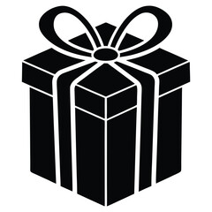 Minimalist gift box icon with a perfect bow for celebrations and special occasions