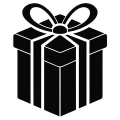 Minimalist gift box icon with a perfect bow for celebrations and special occasions