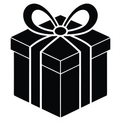 Minimalist gift box icon with a perfect bow for celebrations and special occasions