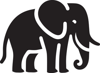 Elephants Vector in Black & White