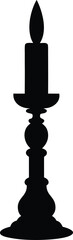 Candlestick with Candle Silhouette Icon